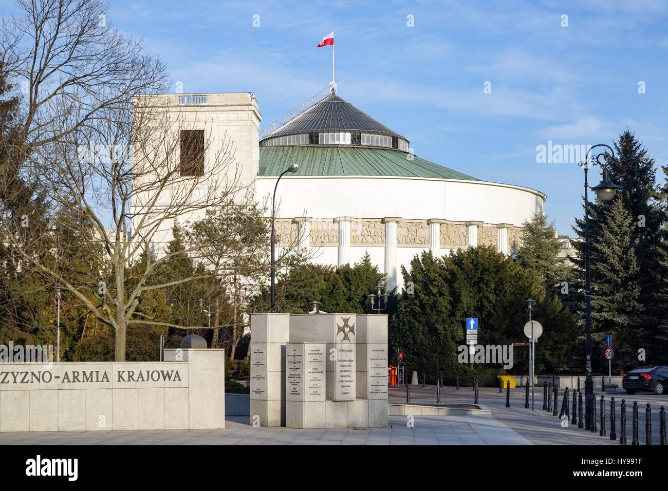 Pologne : bâtiment de la diète de Varsovie, la chambre basse du parlement polonais. Photo de 27. Février 2017. Dans le monde d'utilisation | Banque D'Images