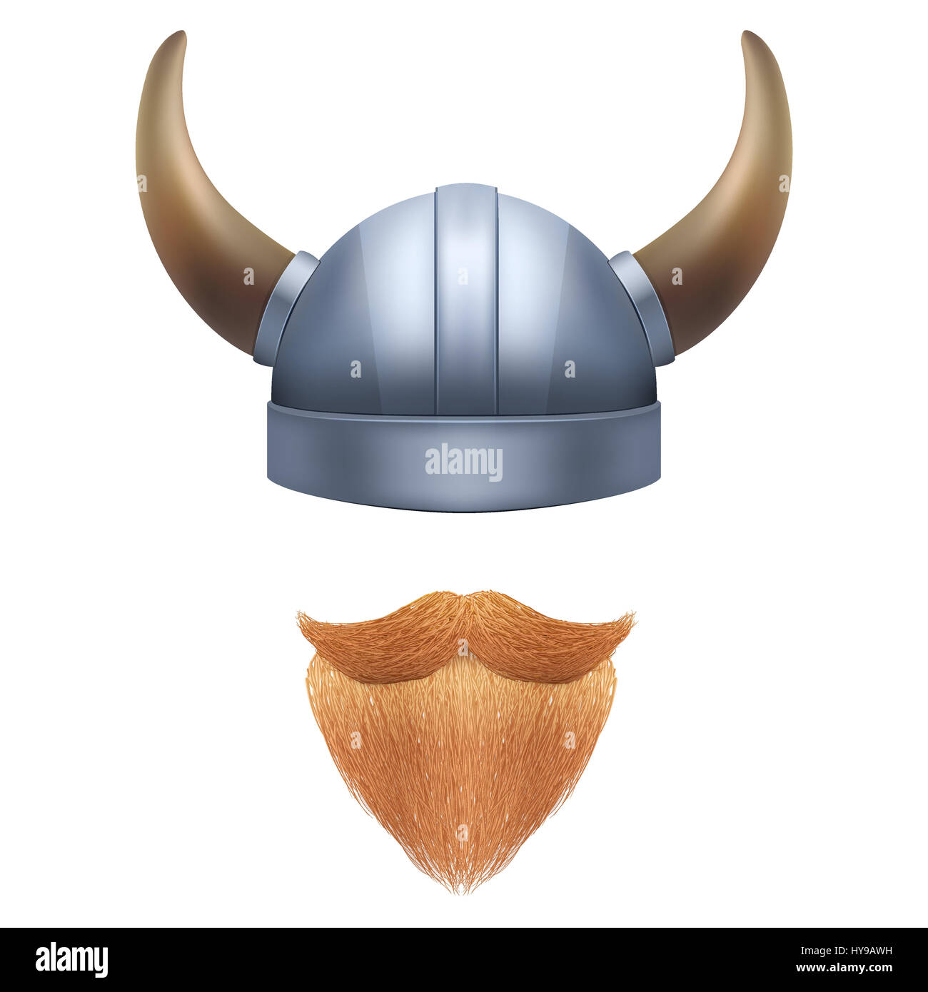 Symbole Viking avec casque cornu et barbe Banque D'Images