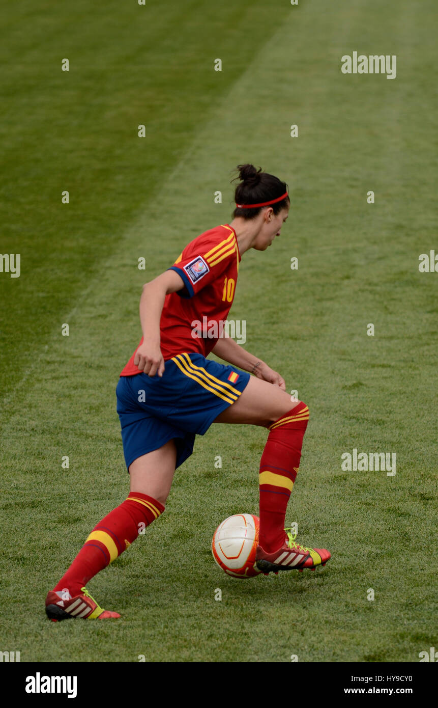 Centre de formation de la mission, Skopje, R. Macédoine. 10 avril 2014 14:00 2015 Coupe du Monde féminine de la FIFA - Football - qualification Groupe 2. Macédoine VS. Espagne 0 - 10 Banque D'Images