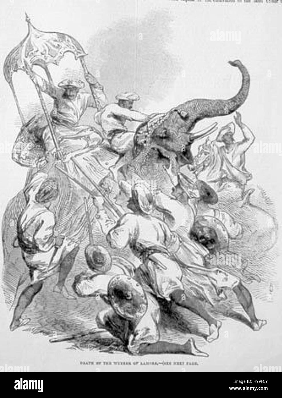 L'illustration « éléphant de guerre » de l'« Illustrated London News » représente un éléphant puissant et majestueux, souvent utilisé au combat à l'époque antique et médiévale. Cette image met en évidence le rôle des éléphants dans la guerre, une partie importante de l'histoire militaire dans certaines cultures. Banque D'Images