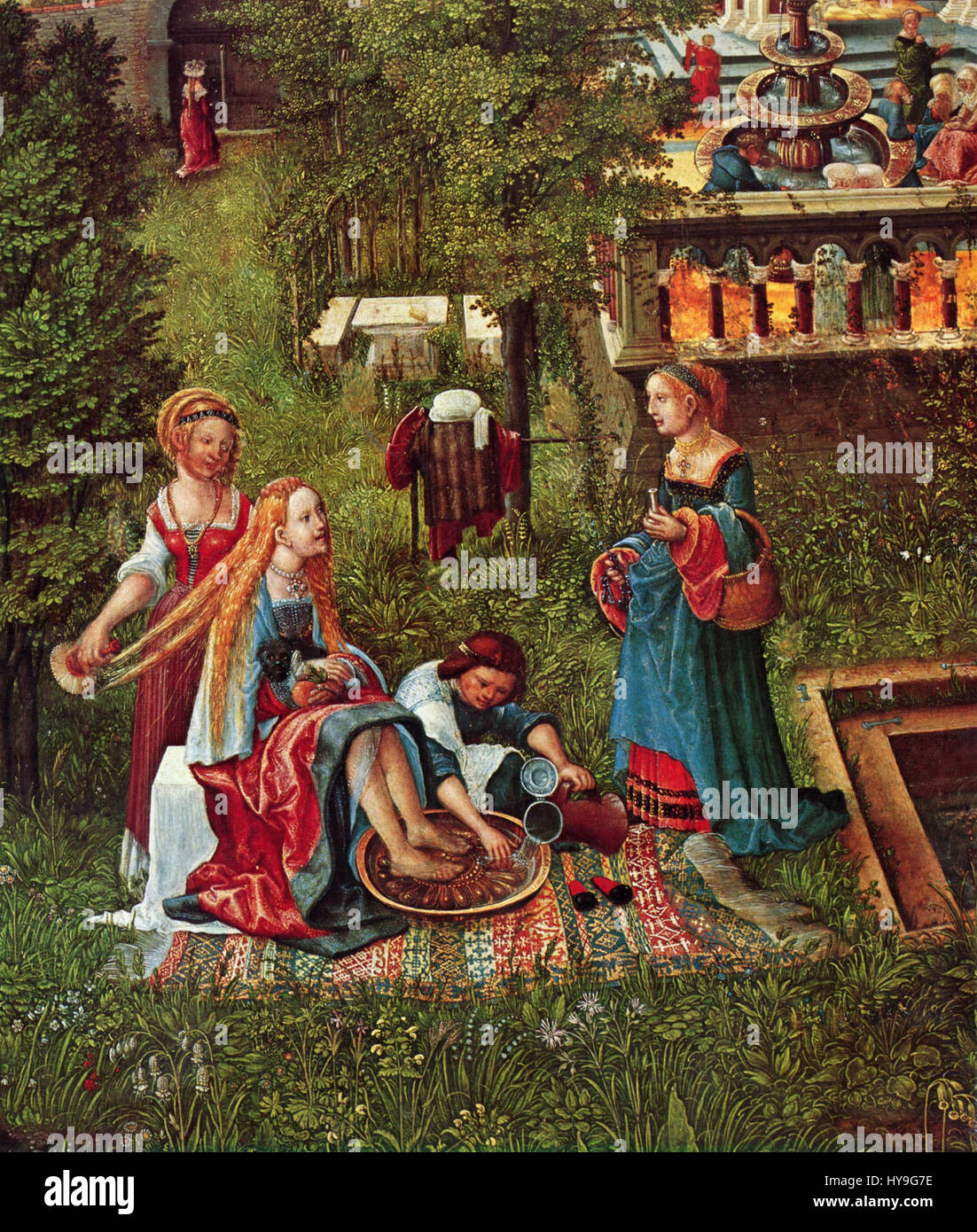 Albrecht Altdorfer était un peintre et graveur allemand, connu pour ses paysages et ses œuvres religieuses. Cette œuvre spécifique de sa collection est une représentation détaillée d'un paysage, reflétant la période du début de la Renaissance et l'approche distinctive d'Altdorfer à la nature et à la perspective. Banque D'Images