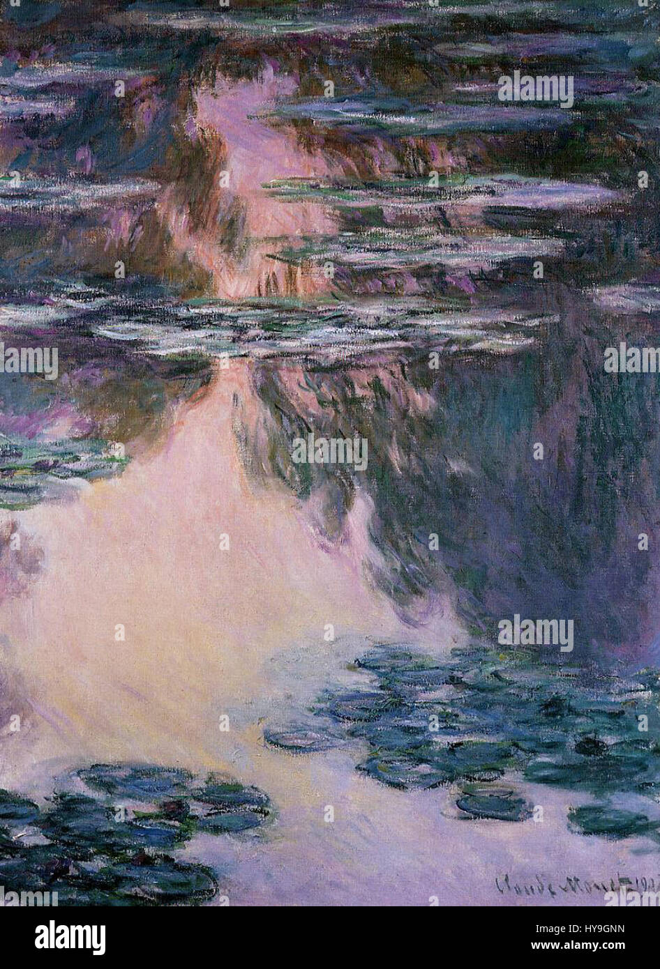 La série des « Nymphéas d'eau » de Claude Monet, présentée au Bridgestone Museum, est célébrée pour sa représentation de scènes d'eau sereines. Connues pour leur travail impressionniste et leur accent sur la lumière, ces peintures représentent une phase clé de l'exploration de la nature et de la couleur par Monet. Banque D'Images La série des « Nymphéas d'eau » de Claude Monet, présentée au Bridgestone Museum, est célébrée pour sa représentation de scènes d'eau sereines. Connues pour leur travail impressionniste et leur accent sur la lumière, ces peintures représentent une phase clé de l'exploration de la nature et de la couleur par Monet. Banque D'Images