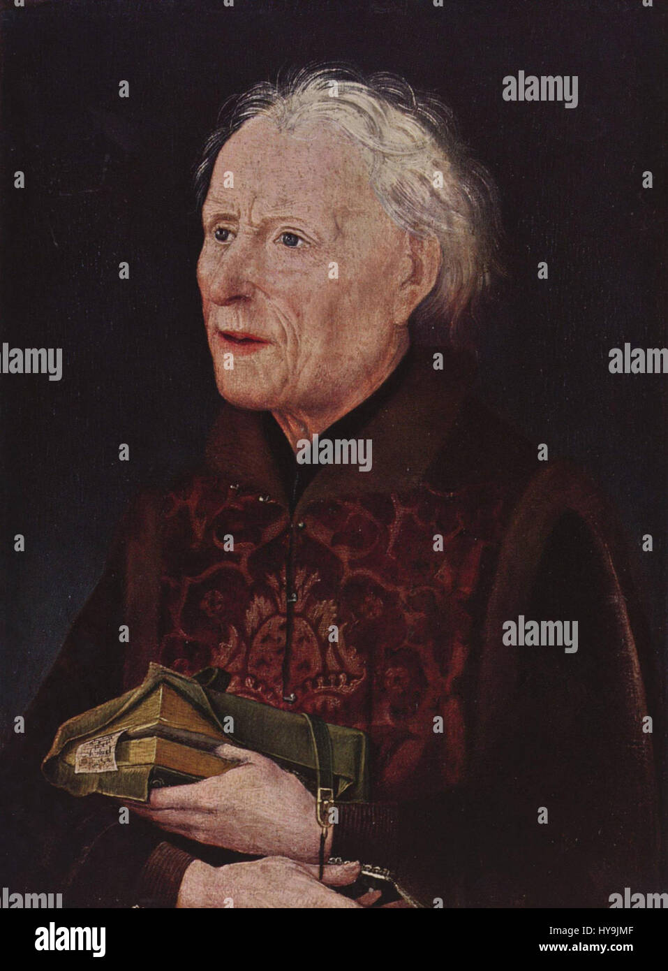 Hans Pleydenwurff était un peintre allemand actif à la fin du XVe siècle, connu pour ses œuvres religieuses et dévotionnelles. Ses peintures comportaient souvent des représentations détaillées de saints et de scènes bibliques, alliant précision et émotion. Banque D'Images