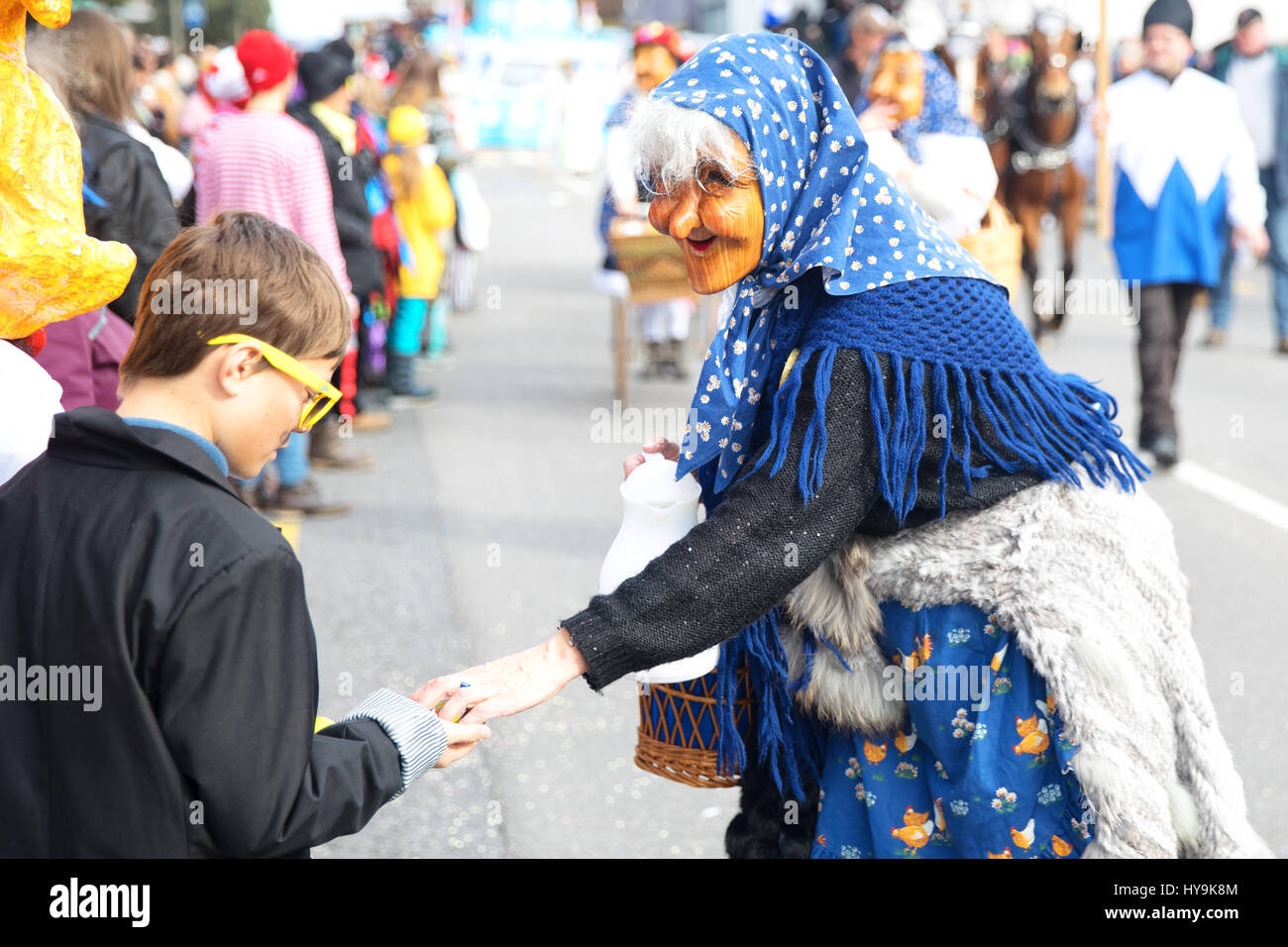 Défilé de carnaval traditionnel de carnaval à Luzern, Suisse. Banque D'Images