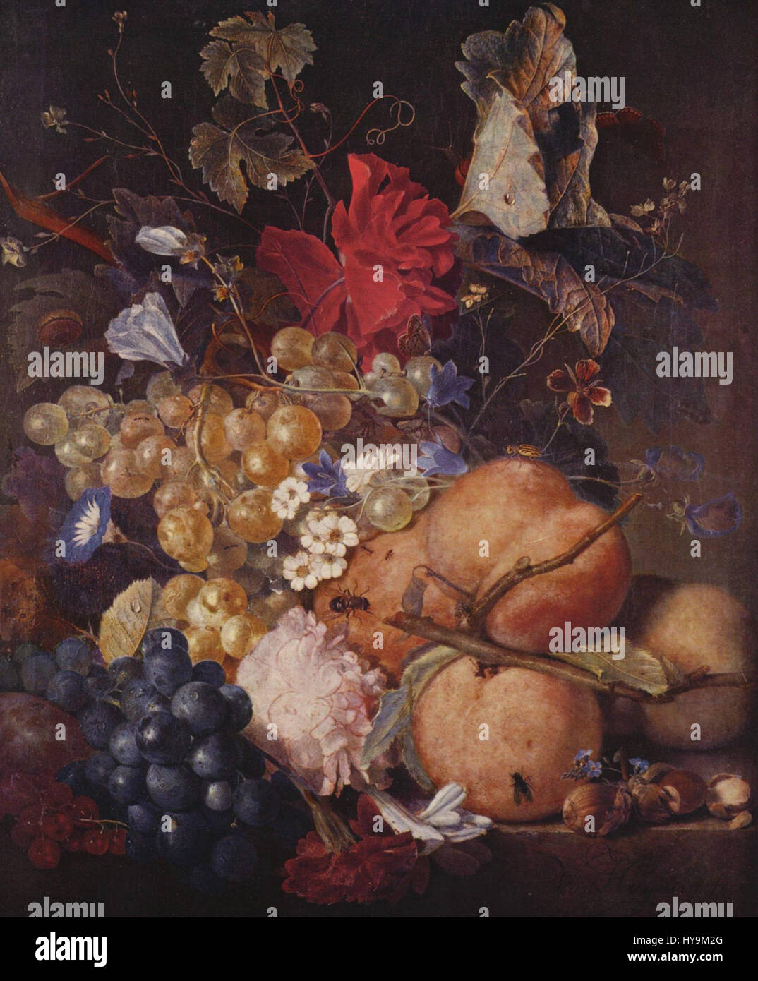 '002' de Jan van Huysum est une peinture de nature morte connue pour son attention exquise aux détails et sa représentation vibrante des fleurs. L'œuvre d'art est un excellent exemple de l'âge d'or botanique néerlandais compris Banque D'Images