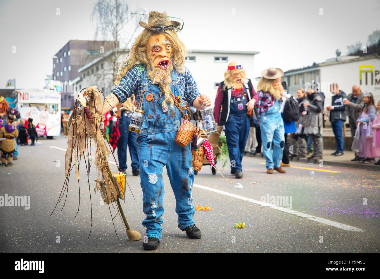Défilé de carnaval traditionnel de carnaval à Luzern, Suisse. Banque D'Images