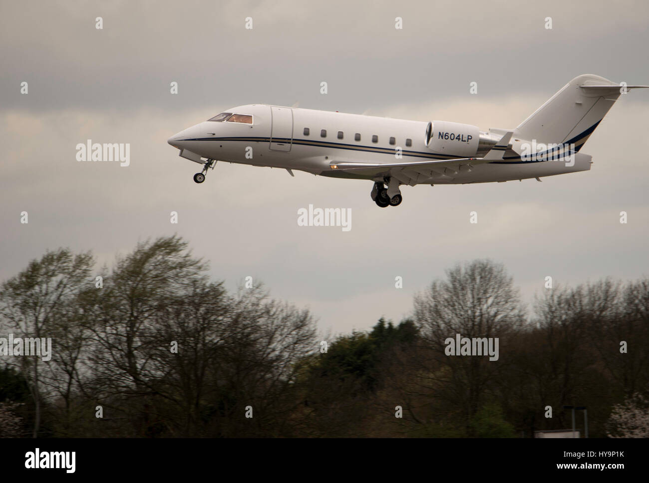 London Stansted Airport ; Challenger CL-600 604 Banque D'Images