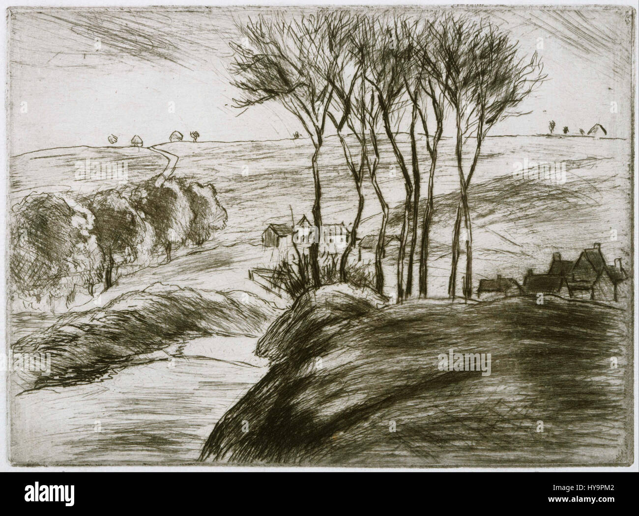 Camille Pissarro Paysage près de Osny (état II) Google Art Project Banque D'Images
