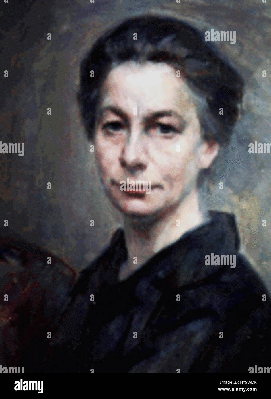 'Lastna podoba' (Autoportrait) d'Ivana Kobilca, créé à la fin du XIXe siècle, est une œuvre importante en slovène La peinture capture l’auto-représentation de l’artiste avec une attention aux détails, marquant un moment clé dans son développement artistique. Banque D'Images