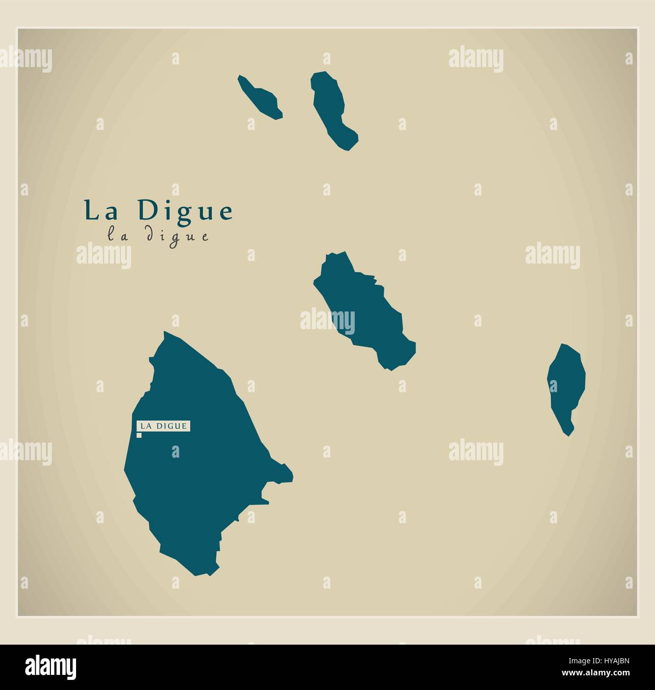 Carte moderne - La Digue SN Illustration de Vecteur