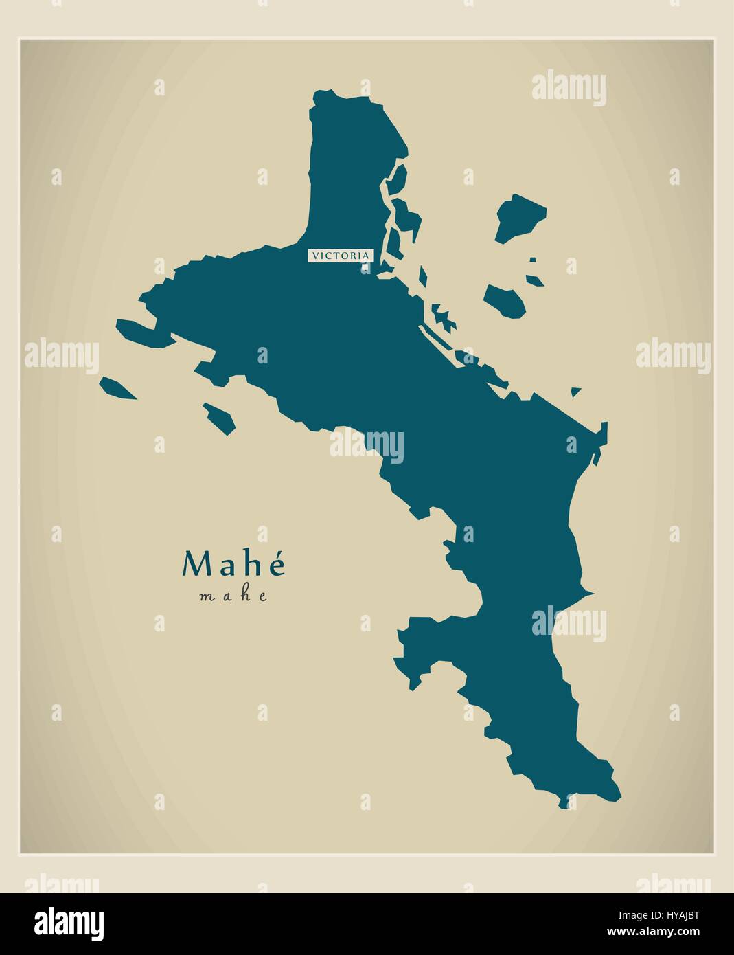 Carte moderne - Mahe SC Illustration de Vecteur