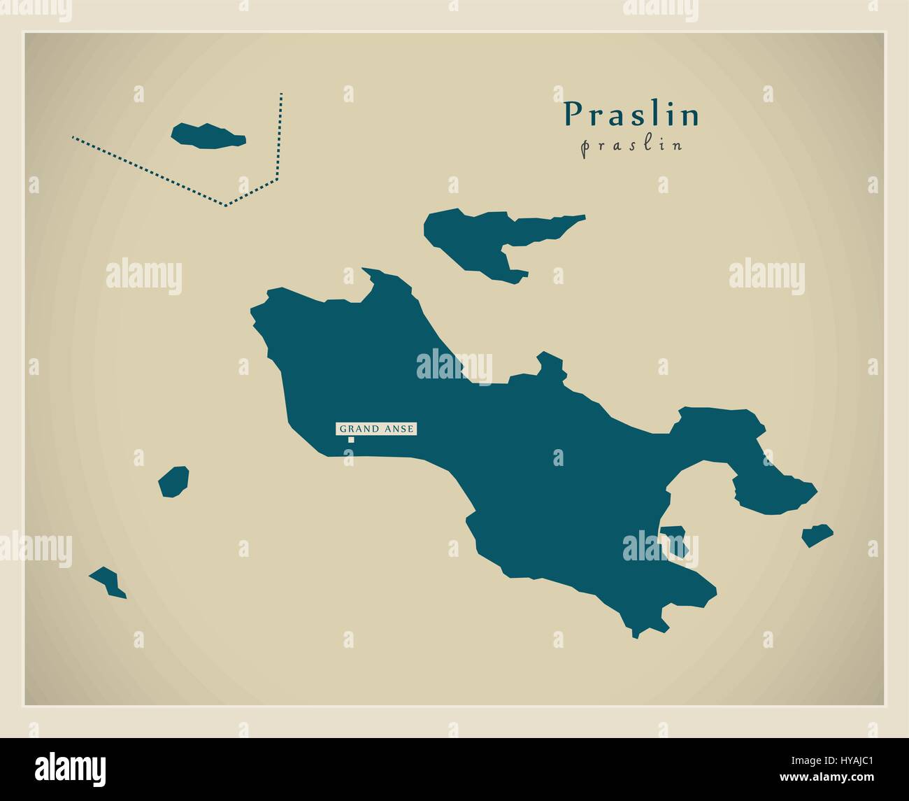 Carte moderne - Praslin SC Illustration de Vecteur