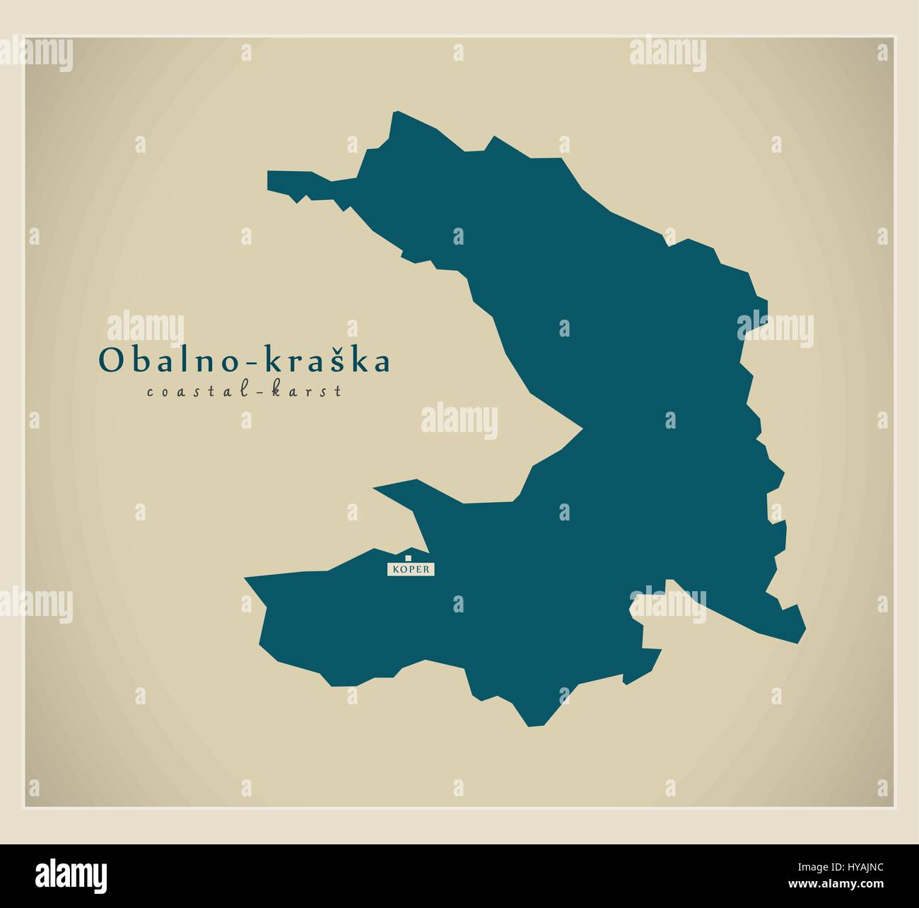 Carte moderne - Obalno kraska TR Illustration de Vecteur