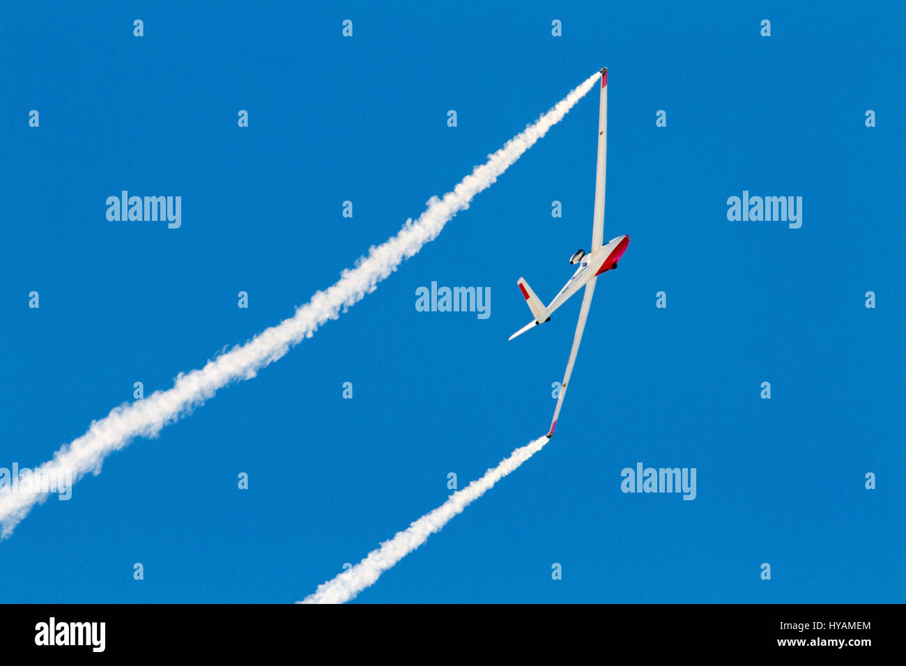 Planeur avion propulsé par le sud-est de l'Iowa Air Show à Burlington en 2012. Banque D'Images