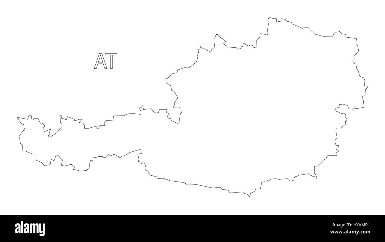 Autriche carte illustration silhouette contour Illustration de Vecteur