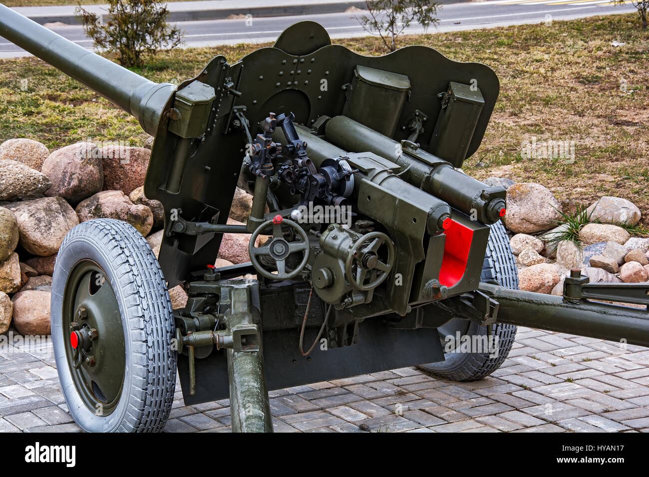 La partie officielle de l'artillerie de 85 mm anti-tank gun D-44 Banque D'Images