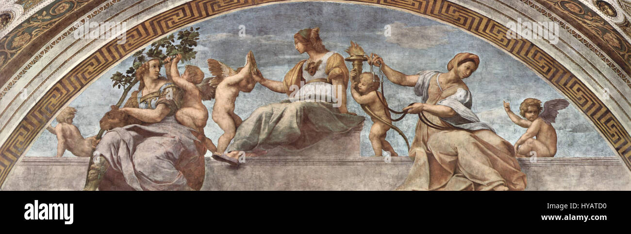 Raffael, l'un des peintres les plus renommés de la Renaissance, a créé des œuvres qui illustrent la beauté classique et la maîtrise artistique. Son influence sur l'art occidental continue de se faire sentir aujourd'hui. Banque D'Images