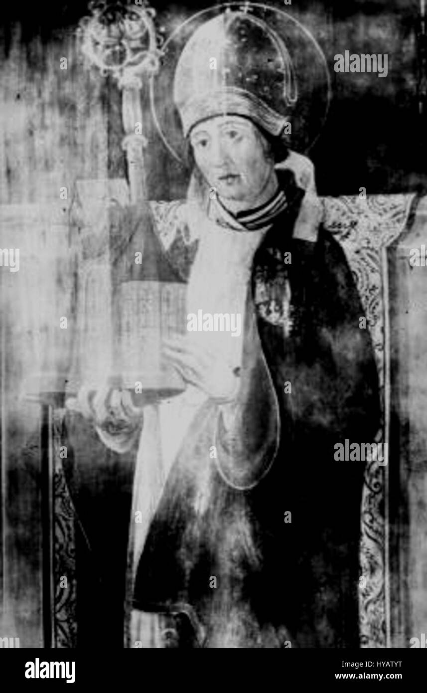 Wolfgang de Ratisbonne était un missionnaire et évêque chrétien notable. Connu pour son travail dans la région bavaroise, il a été reconnu pour ses contributions religieuses et son dévouement à la diffusion du christianisme au Xe siècle. Banque D'Images