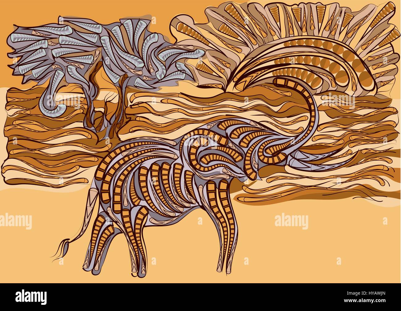 L'Afrique de l'ouest. abstract vector illustrtion multicolore Illustration de Vecteur