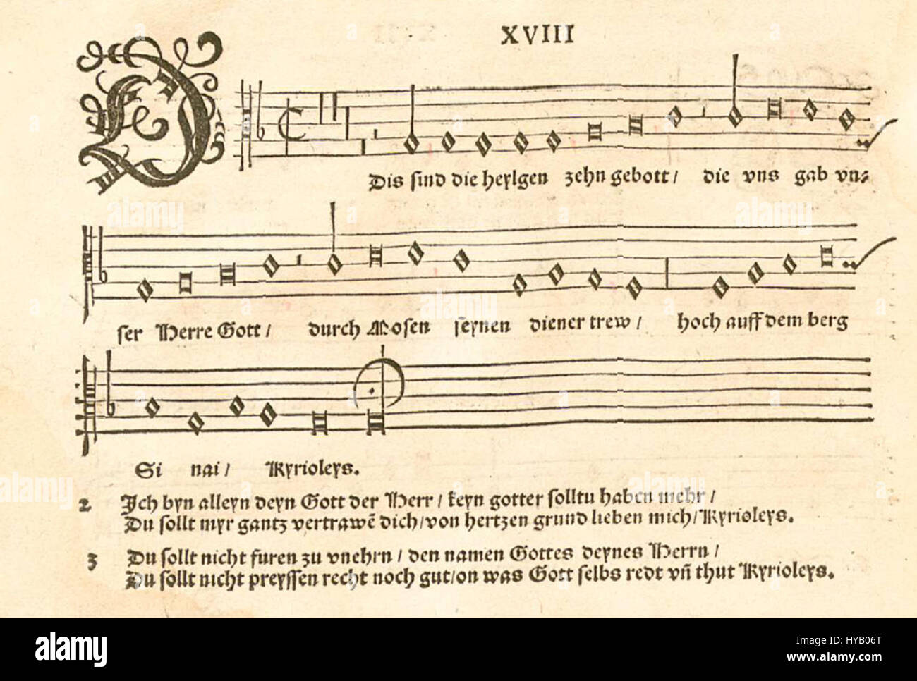 Luther Walter Dix Commandements 1524 Banque D'Images