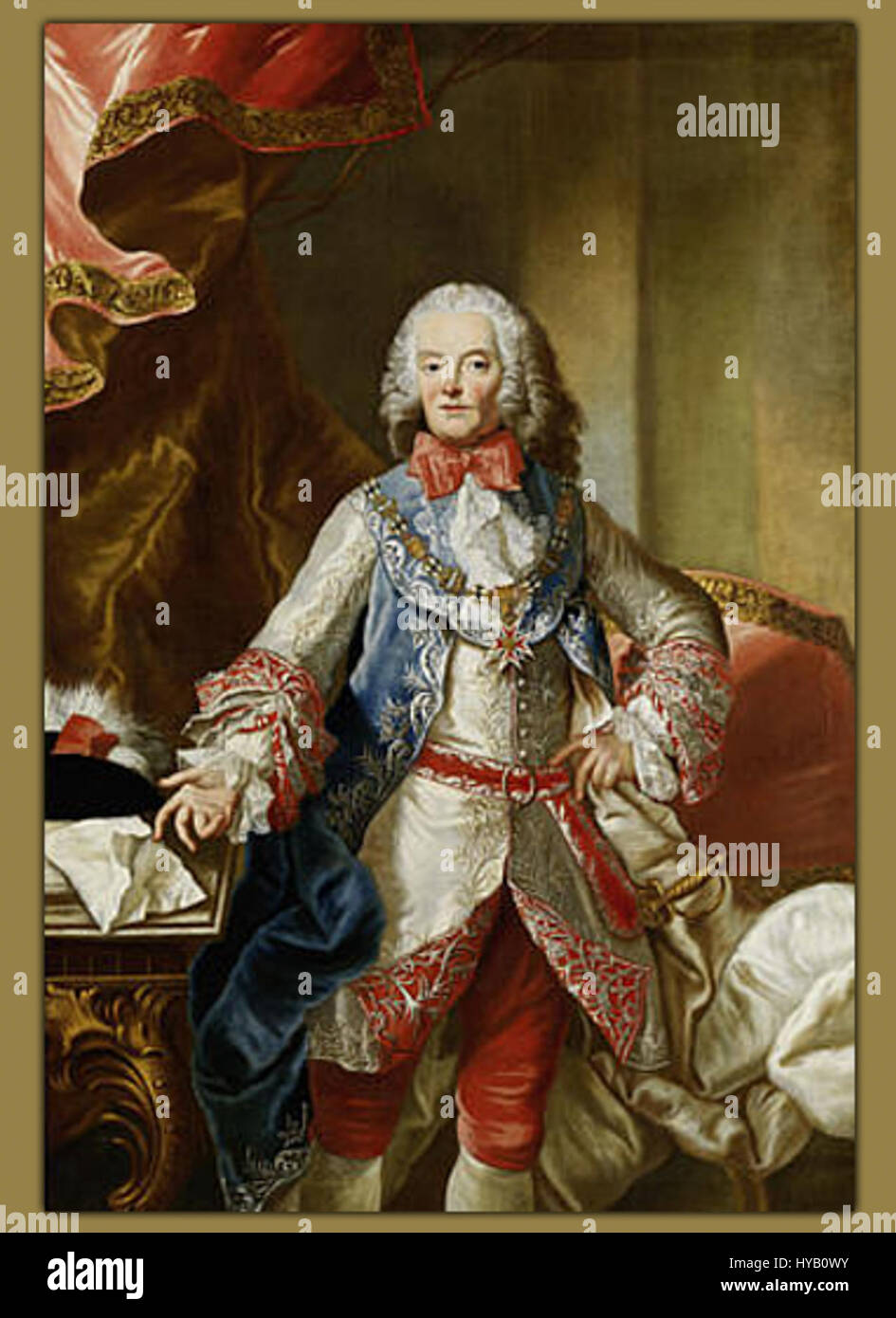 Johann Maximilian IV Graf Preysing, commandant de l'ordre de Saint-Georges, peint par George Desmarées, un portrait à l'huile du XVIIIe siècle du noble allemand qui vécut de 1687 à 1764. Banque D'Images