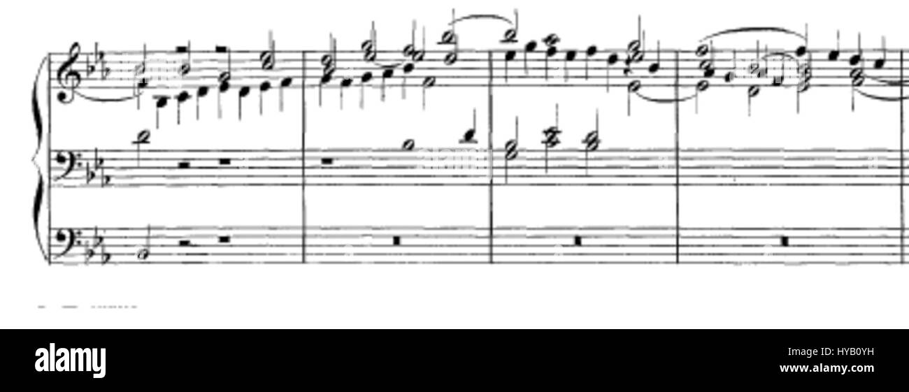'BWV 552ii stretto' fait référence à une section de la composition pour orgue de Bach 'Prélude et Fugue en mi-bémol majeur', où le stretto (une technique de composition d'entrées superposées) crée une texture musicale dense et intense. Cette œuvre est un exemple significatif de musique d'orgue baroque. Banque D'Images