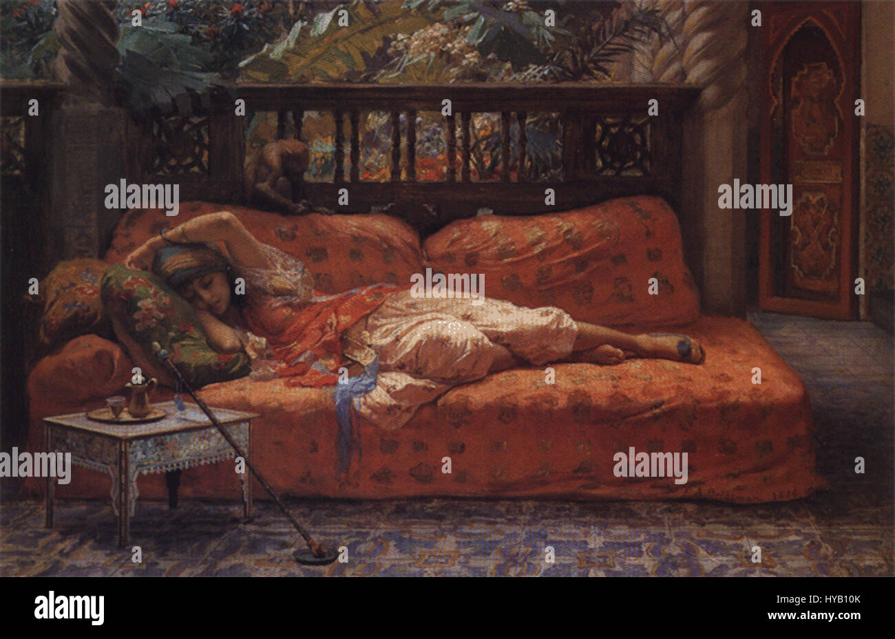 Frederick Arthur Bridgman, La sieste de l'après-midi (dans les rêves) Banque D'Images