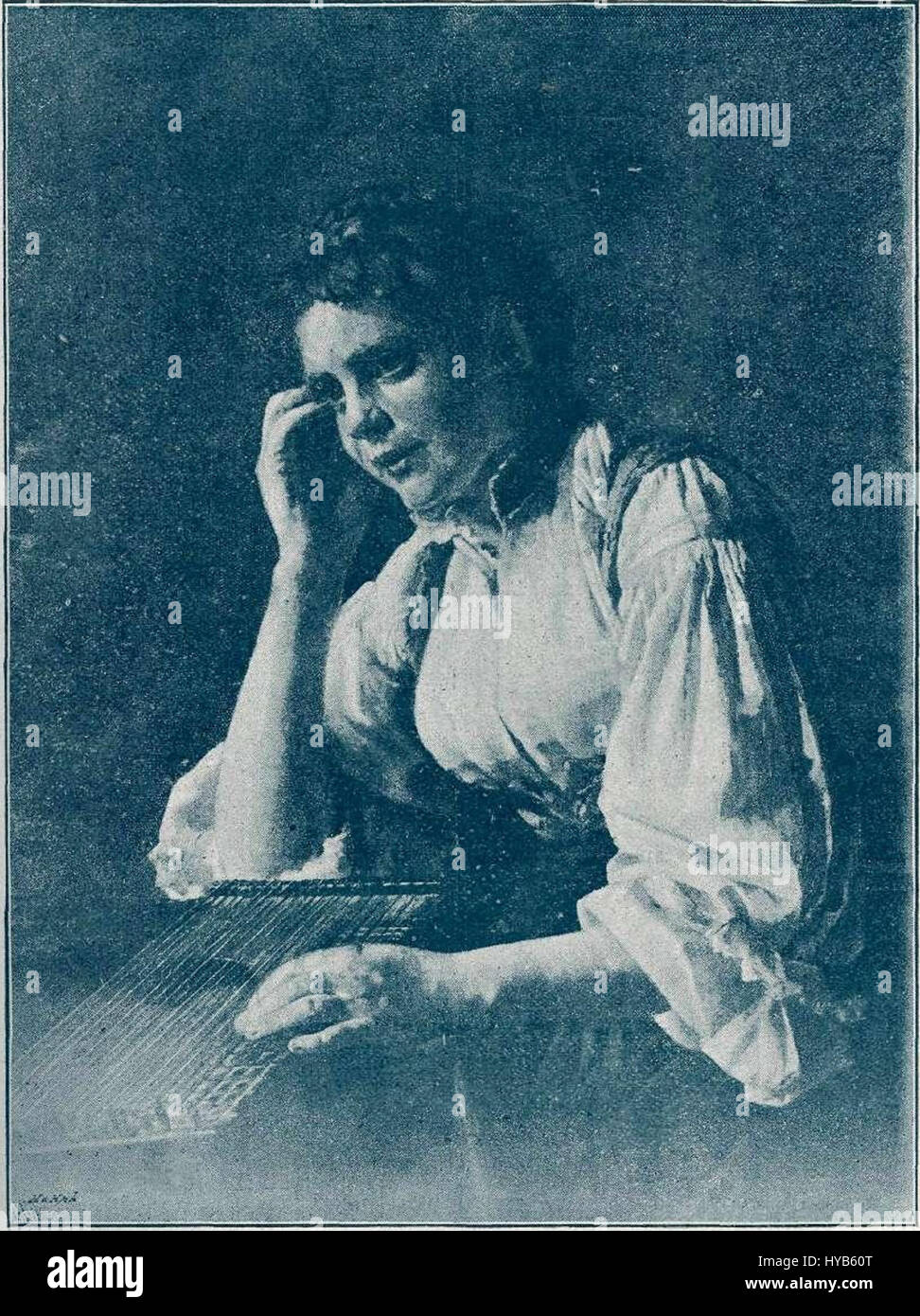 Slovenska Citrarica (cithariste slovène) d'Ivana Kobilca est un portrait d'une femme slovène jouant de la cithara, un instrument de musique traditionnel, représentant la culture et le patrimoine slovènes. Banque D'Images