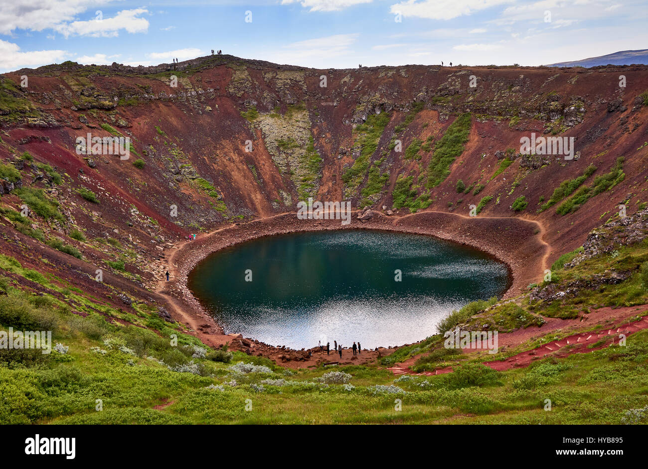 Kerid (Kerith) lac de cratère volcanique situé dans la région de Grímsnes dans le sud-ouest de l'Islande Banque D'Images