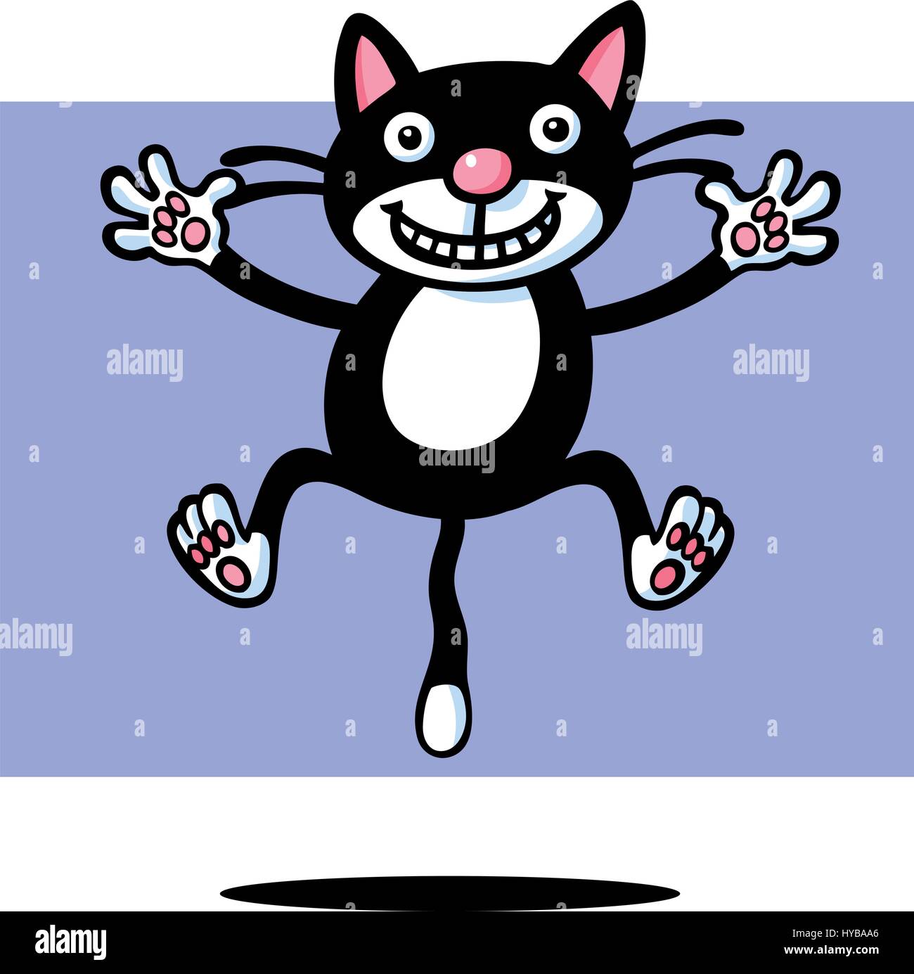 Funny black cat. vector illustration. Illustration de Vecteur