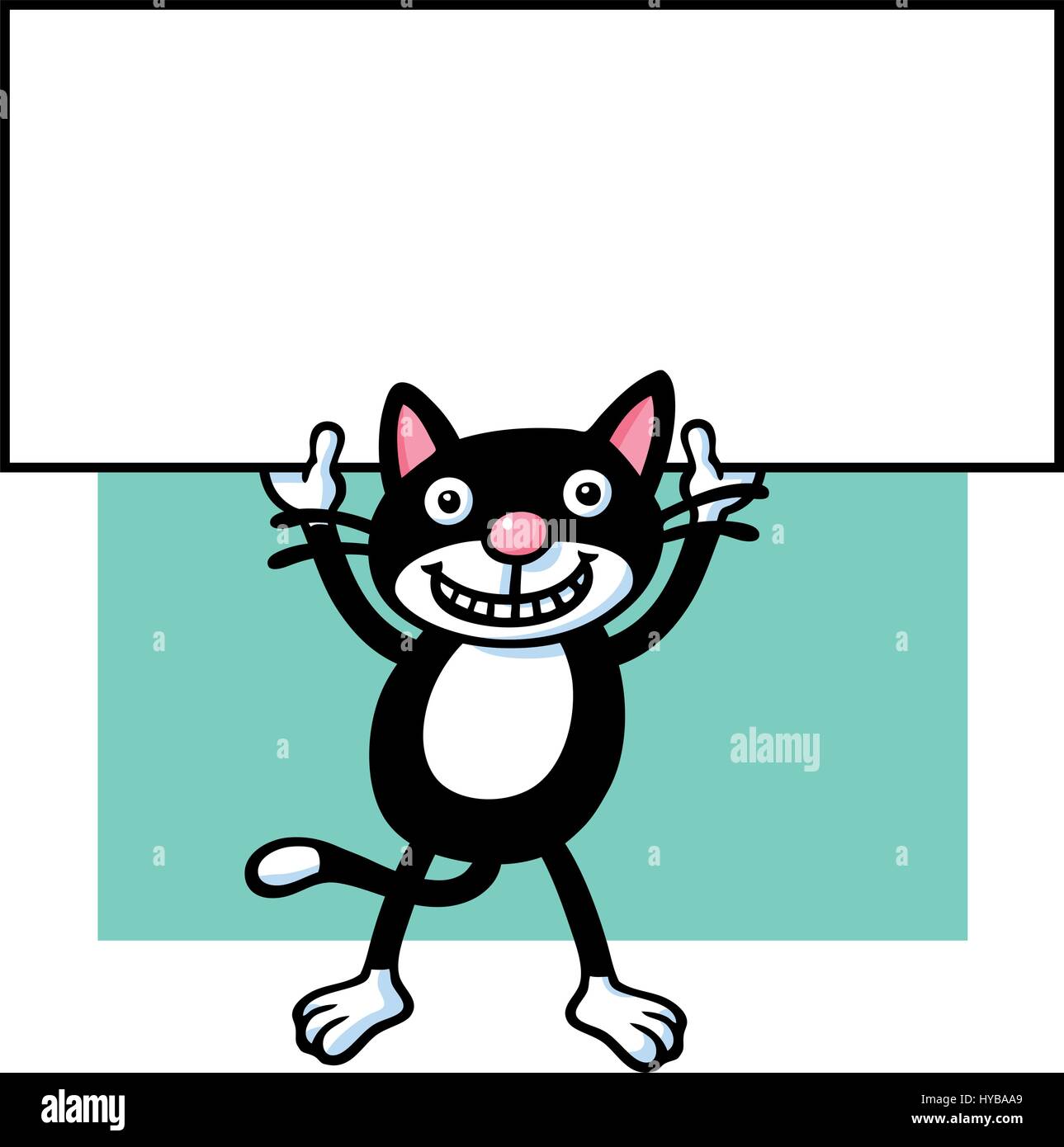 Funny black cat. vector illustration. Illustration de Vecteur