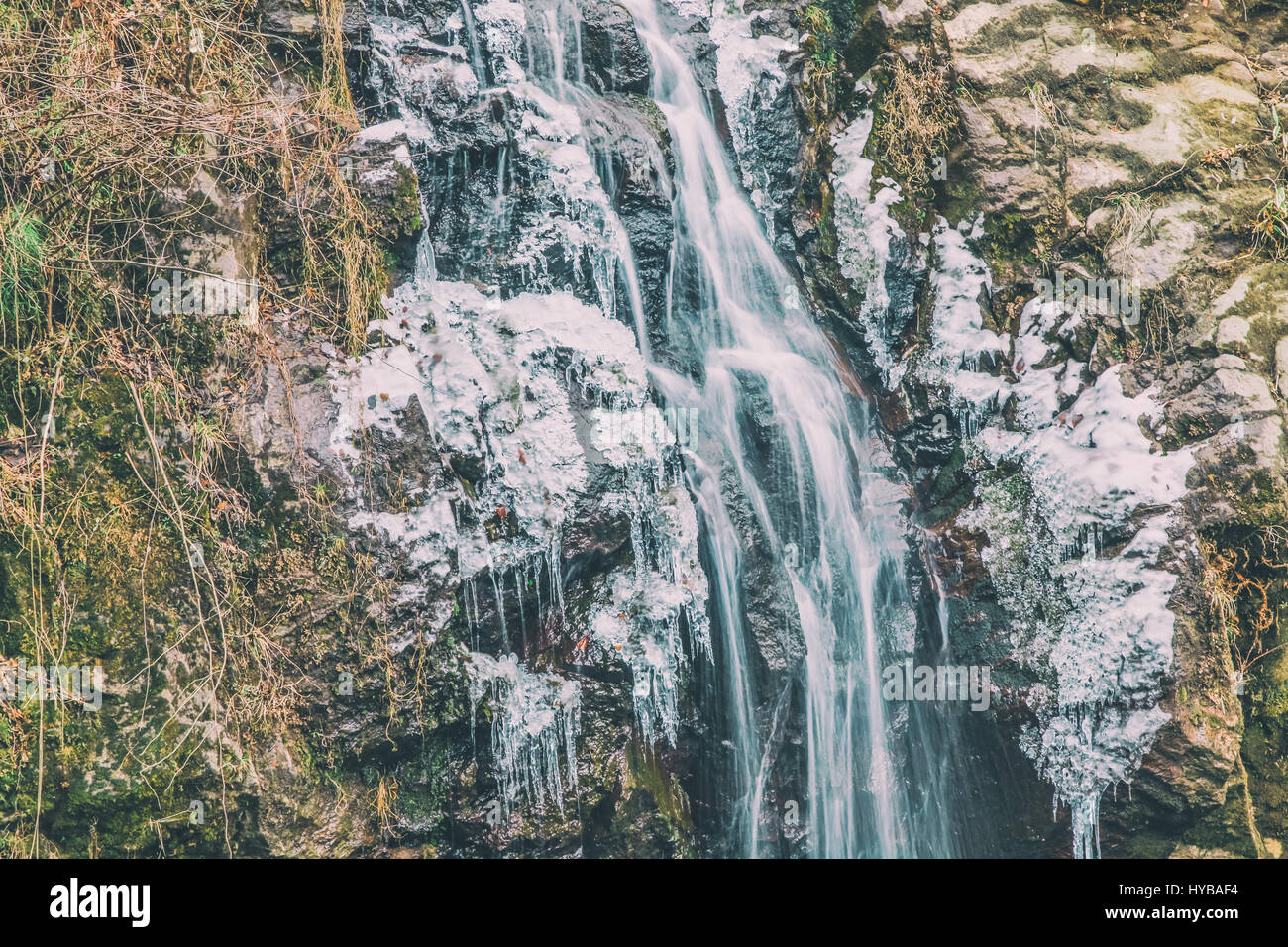 Cascade de glace en ville Aso, voyageant au Japon Banque D'Images