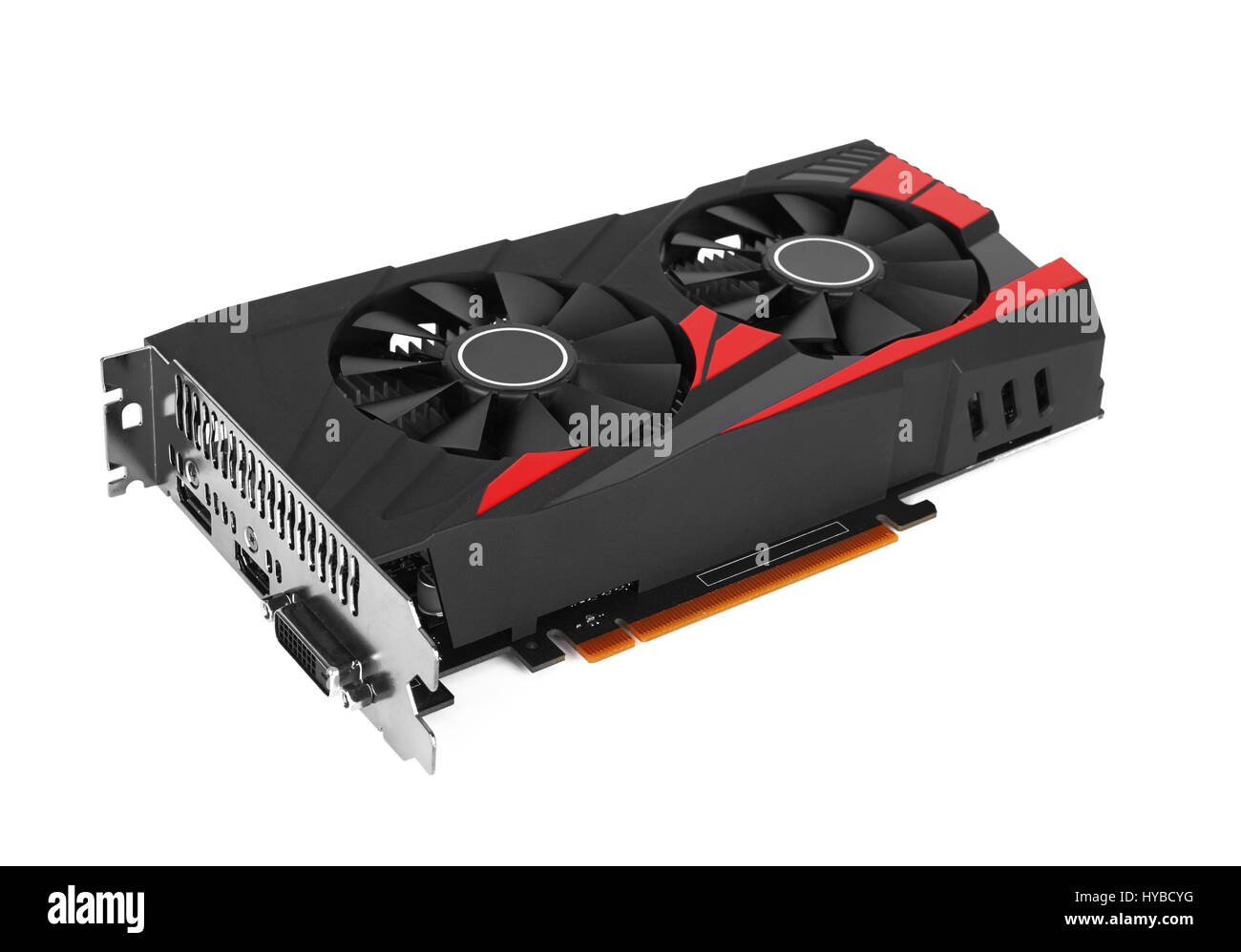 Carte vidéo d'ordinateur isolé sur fond blanc Banque D'Images