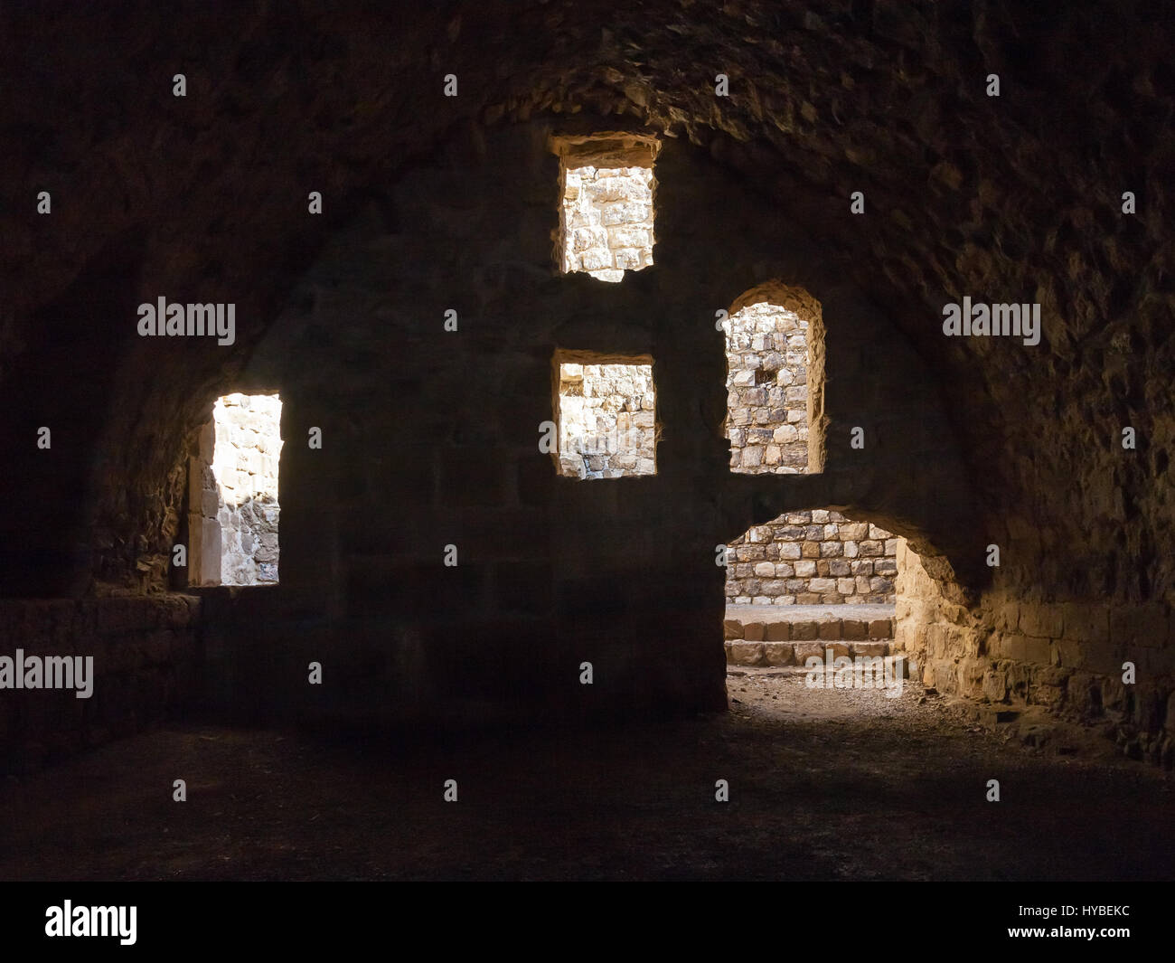 AL-KARAK, JORDANIE - février 20, 2012 : Prix à l'époque médiévale château de Kerak. Château de Kerak est l'un des plus grands châteaux des Croisés dans le Levant, il const Banque D'Images