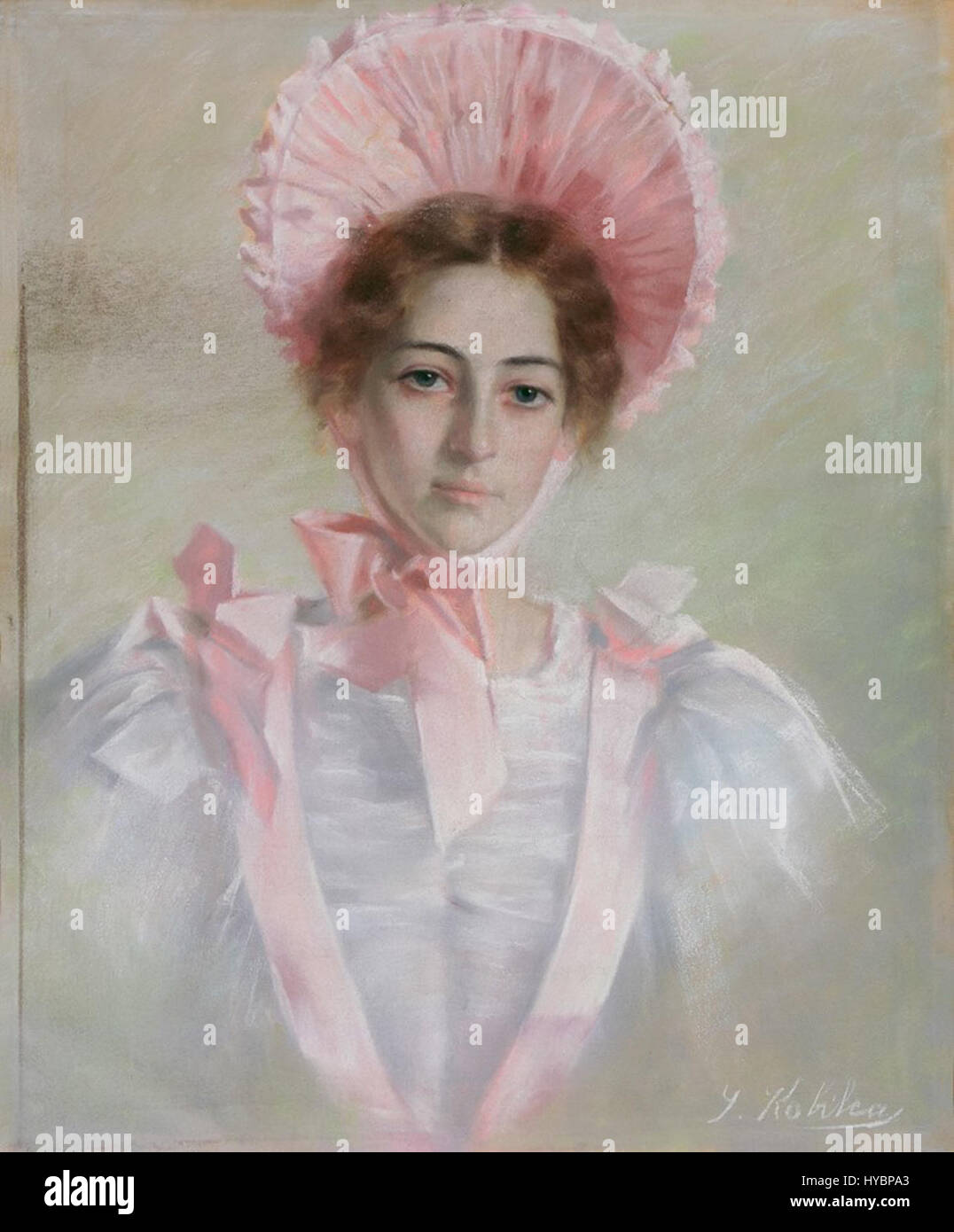 La peinture d’Alma Souvan d’Ivana Kobilca capture le sujet avec élégance et grâce, mettant en valeur l’attention portée par Kobilca aux détails et la maîtrise du portrait à la fin du XIXe siècle en Slovénie. Banque D'Images