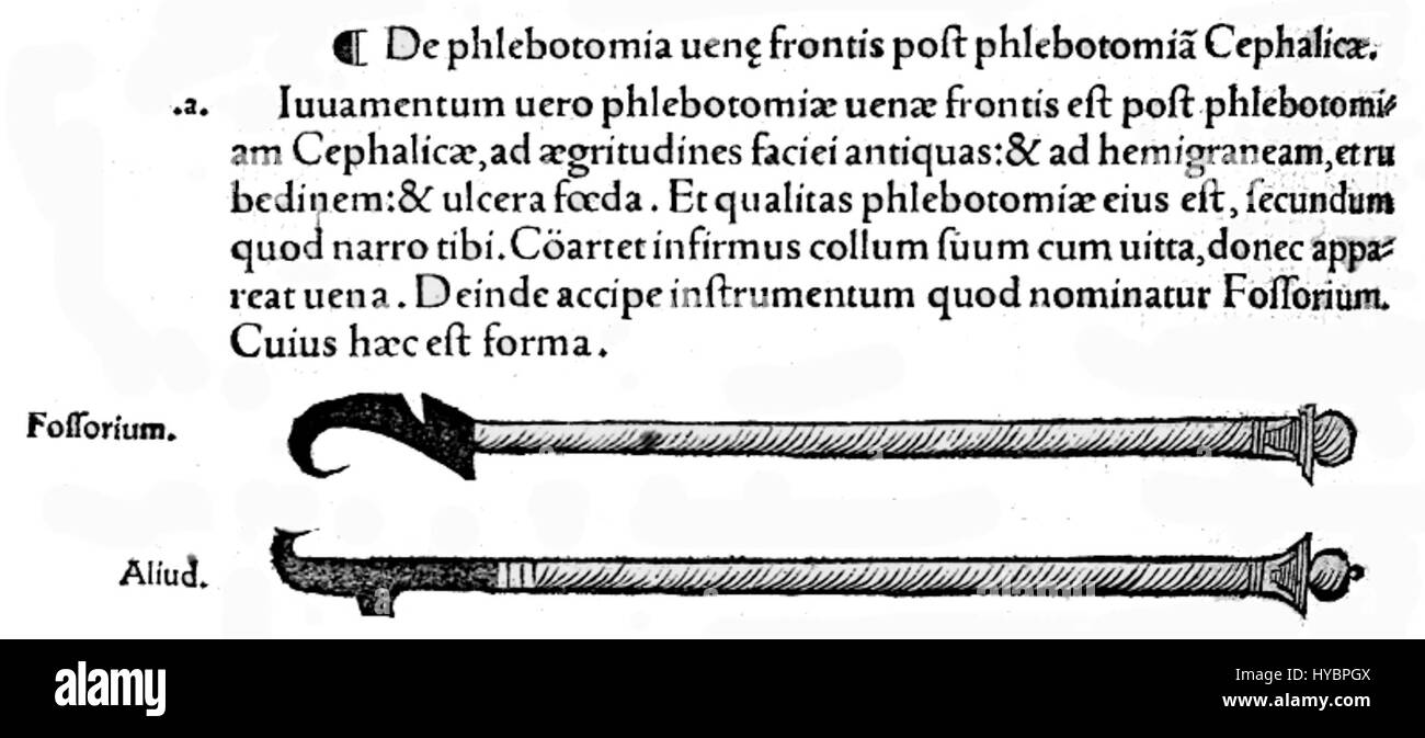 L'Abulcasis Aderlassmesser est un instrument chirurgical médiéval utilisé pour les saignées, reflétant les premières pratiques médicales en Europe. Il est attribué aux travaux d'Abulcasis, un célèbre médecin arabe dont les contributions médicales ont influencé la médecine européenne médiévale. Banque D'Images