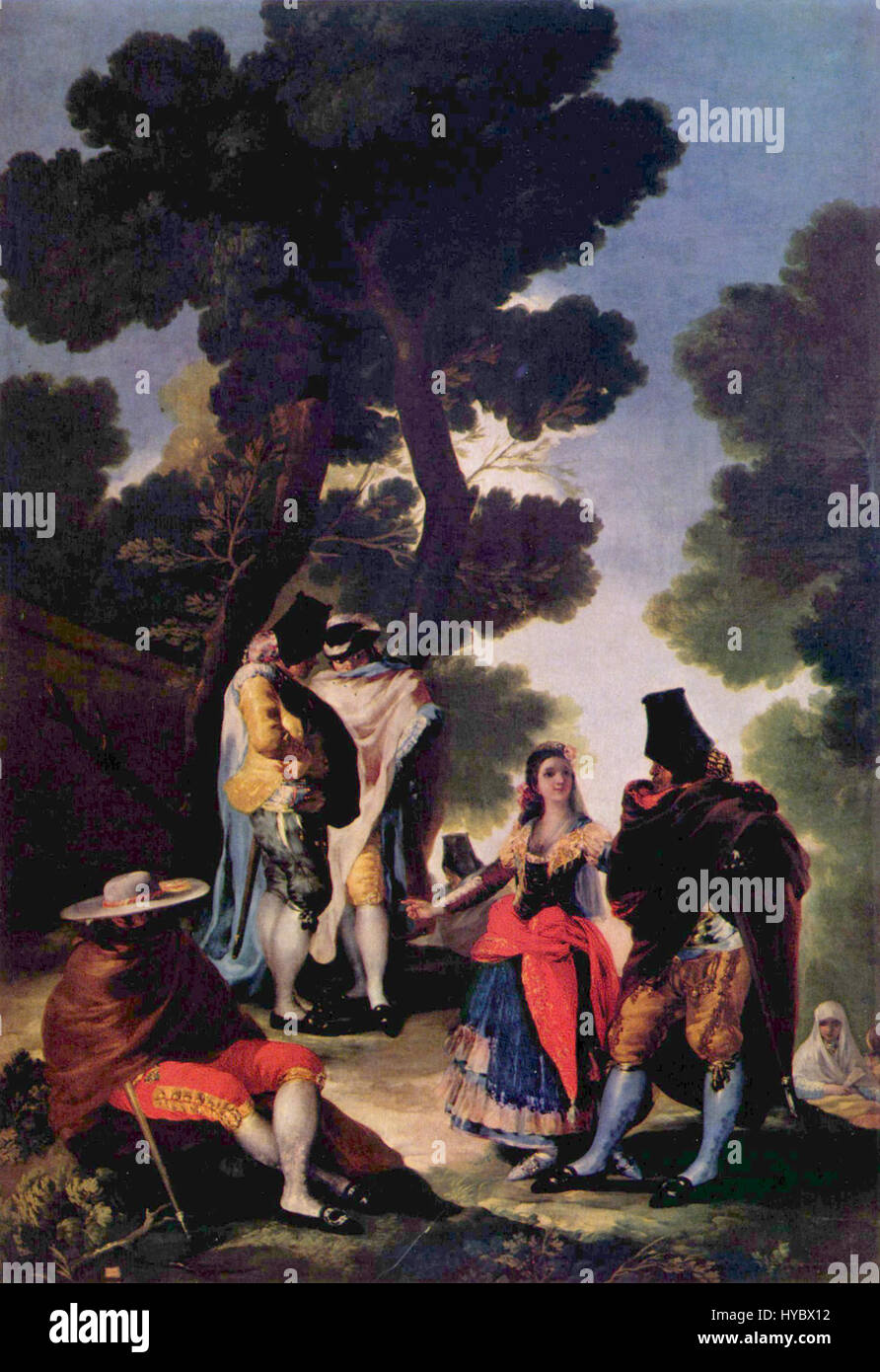 Francisco de Goya y Lucientes (1746-1828) est un peintre romantique espagnol connu pour ses portraits royaux et ses œuvres satiriques sombres. Son style évolue d'influences baroques à un romantisme plus expressif et intense, mettant souvent en évidence les questions politiques et sociales de son époque. Banque D'Images