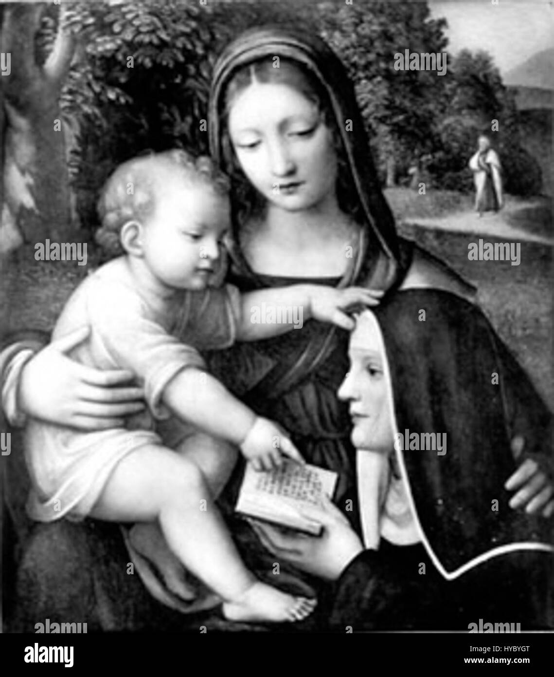 Bernardino Luini, peintre italien de la Renaissance, est connu pour ses sujets religieux. Ses œuvres, souvent exposées dans la collection Museo Filangieri, présentent un style raffiné similaire aux techniques de Léonard de Vinci. Banque D'Images