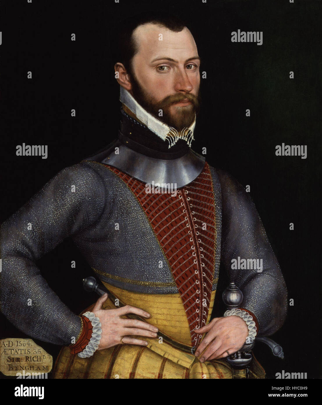 Ce portrait de Sir Richard Bingham, exposé à la National Portrait Gallery (NPG), capture le soldat et administrateur anglais du XVIe siècle connu pour son rôle en Irlande à l'époque élisabéthaine. Banque D'Images