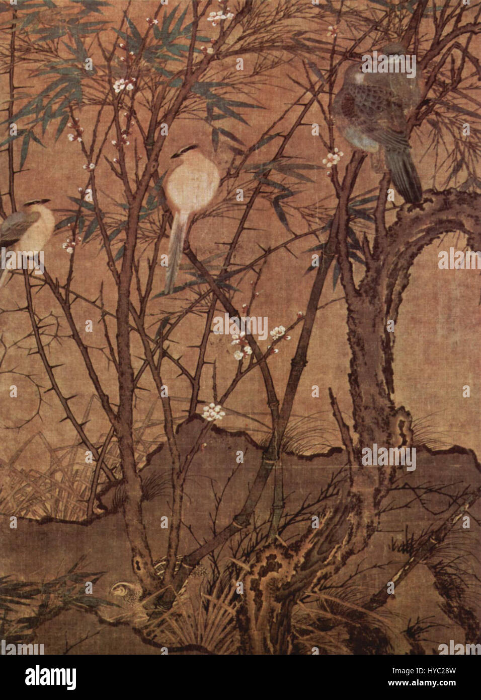 Cette peinture chinoise du XIIe siècle représente le haut niveau de sophistication de l'art chinois pendant la dynastie Song. L'œuvre met en valeur les techniques et les sujets traditionnels chinois, reflétant les réalisations culturelles et artistiques de l'époque. Banque D'Images