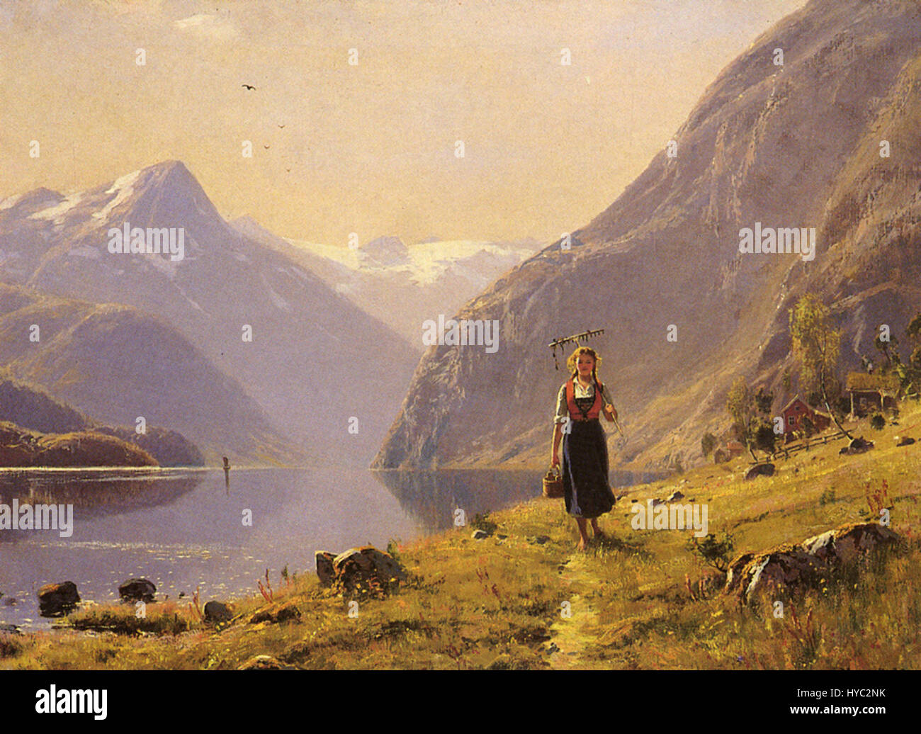 Hans Dahl (norvégienne) 1849 à 1937 par le FJord O C 49,5 67,3 par cm Banque D'Images