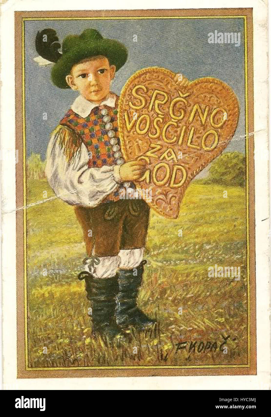 La carte postale Franjo Kopa est une pièce de collection de souvenirs, représentant peut-être une figure ou un événement notable du passé. Il peut représenter une personne célèbre, un point de repère ou un événement, généralement produit dans le cadre d'un ensemble de cartes postales au cours du XXe siècle. Banque D'Images