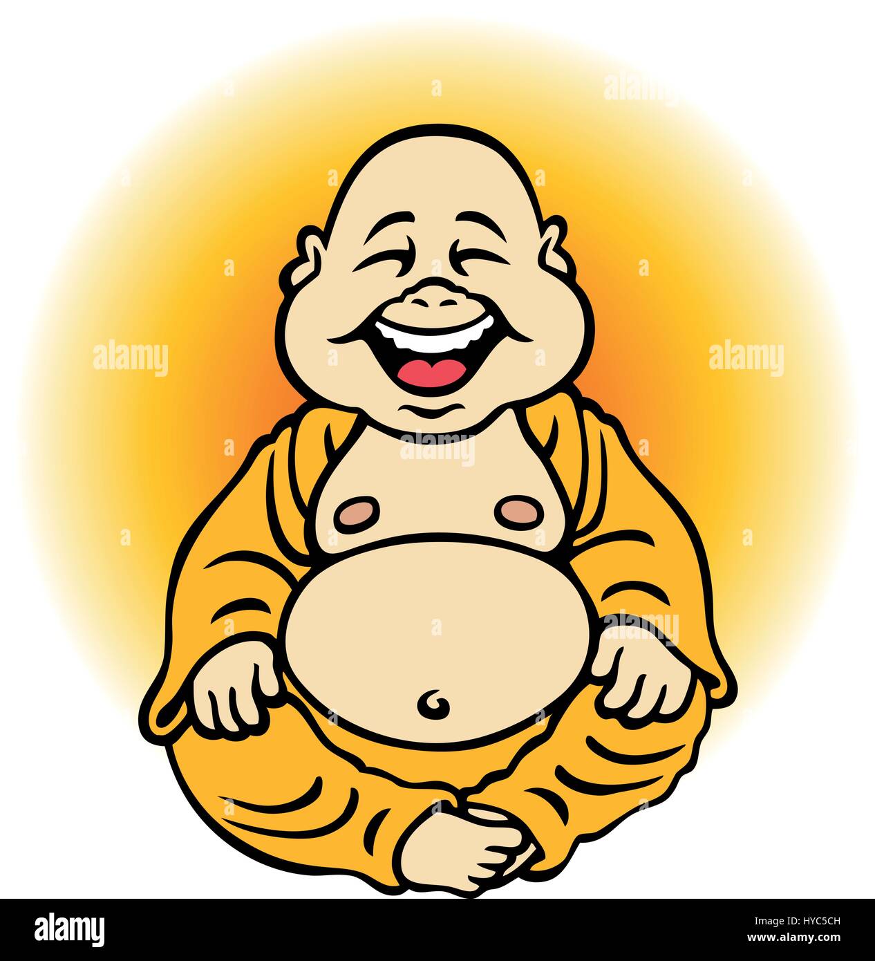 Happy Bouddha. Vector Illustration. Illustration de Vecteur