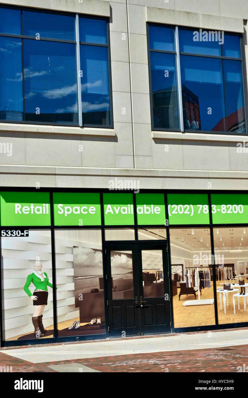 L'espace de détail disponible à Chevy Chase Village Banque D'Images