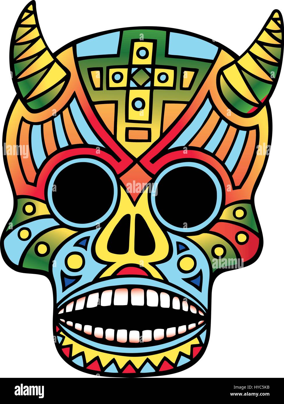 Crâne mexicain. vector illustration. Illustration de Vecteur
