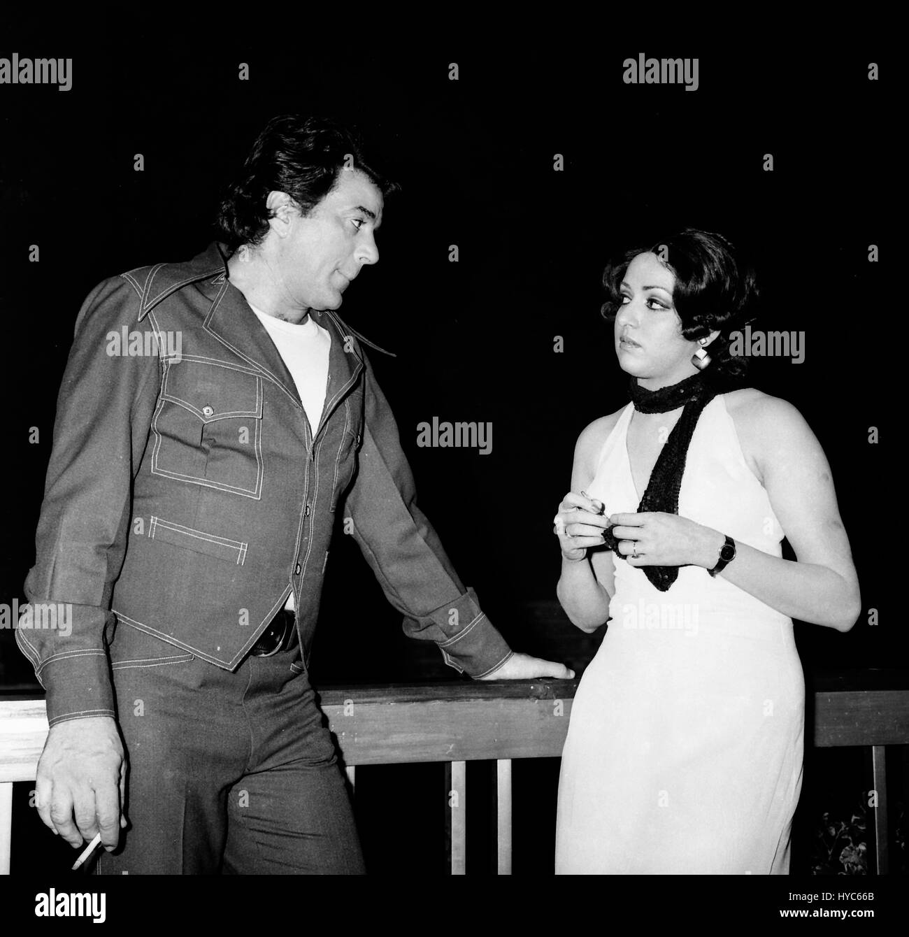 1900s vintage indien bollywood acteur, dharmendra et hema malini, Mumbai, Maharashtra, Inde, Asie Banque D'Images