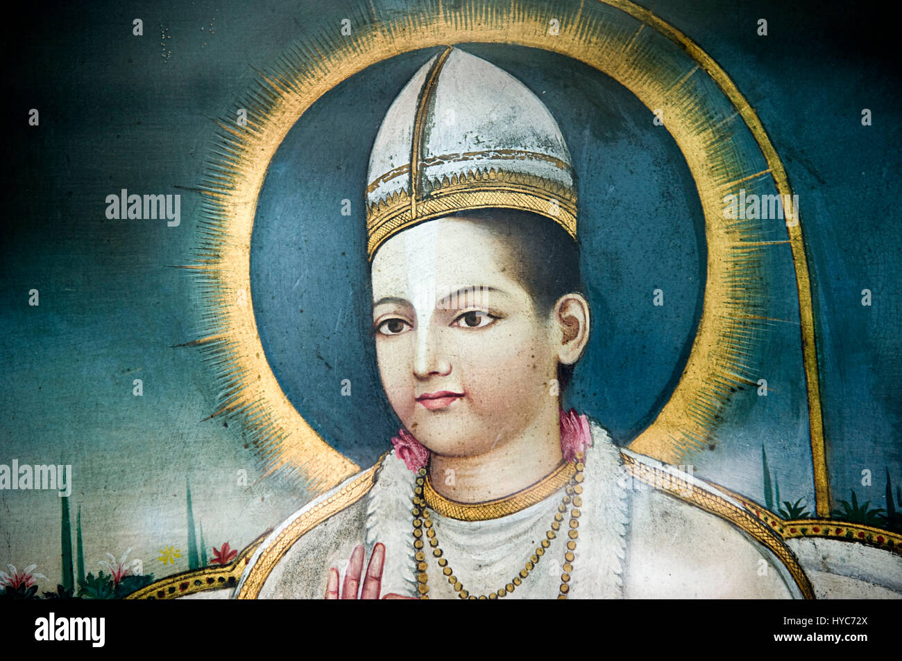 Portrait de kabir das, poète mystique indien et saint, kabir chaura, varanasi, uttar pradesh, Asie,Inde Banque D'Images