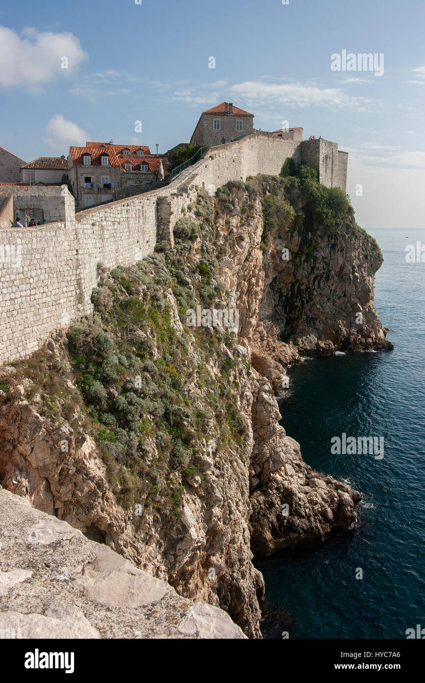 Remparts, Dubrovnik, Croatie Banque D'Images