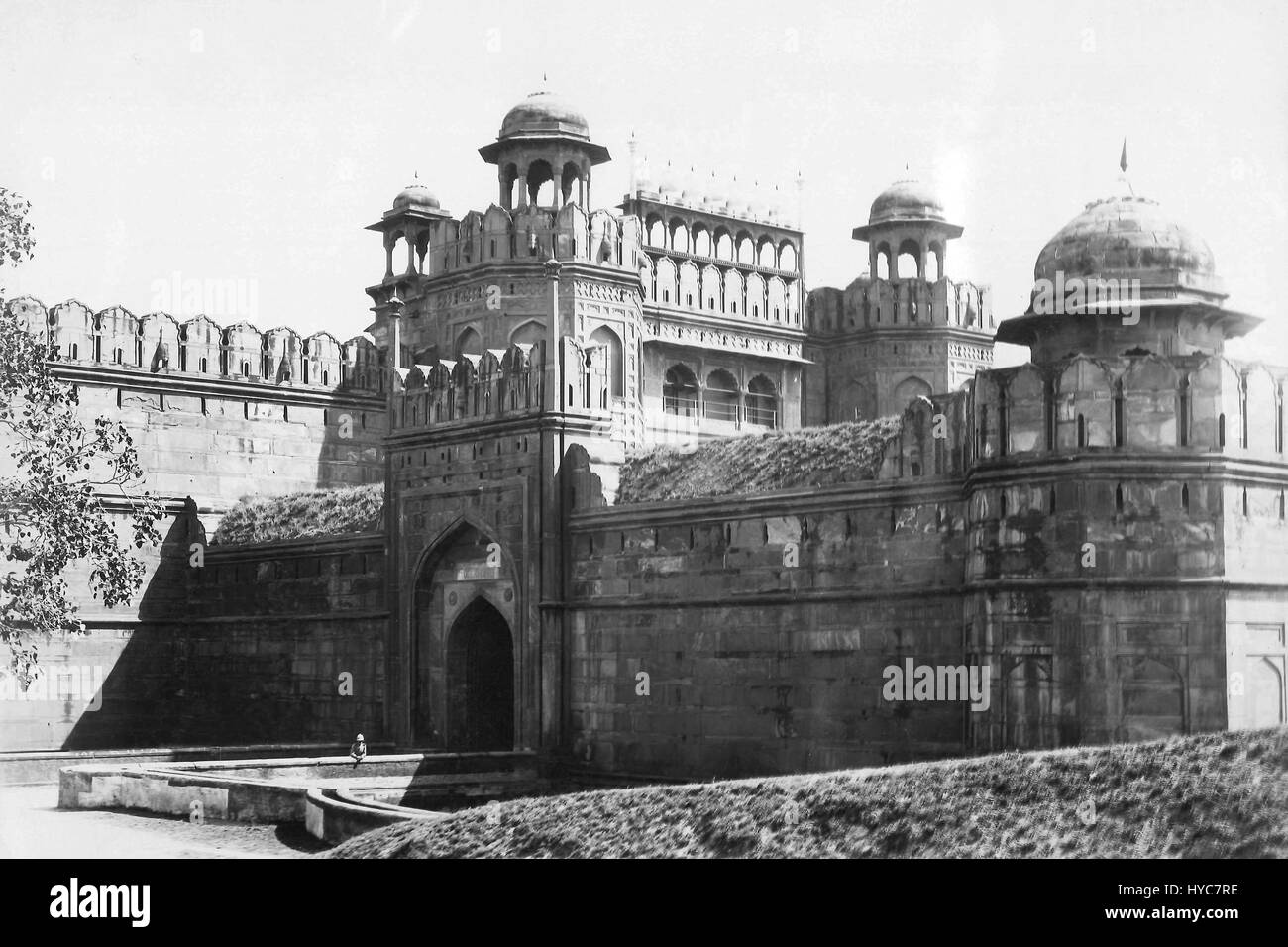 Red fort Delhi Gate, image ancienne des années 1900, Delhi, Inde, Asie, 1913 Banque D'Images