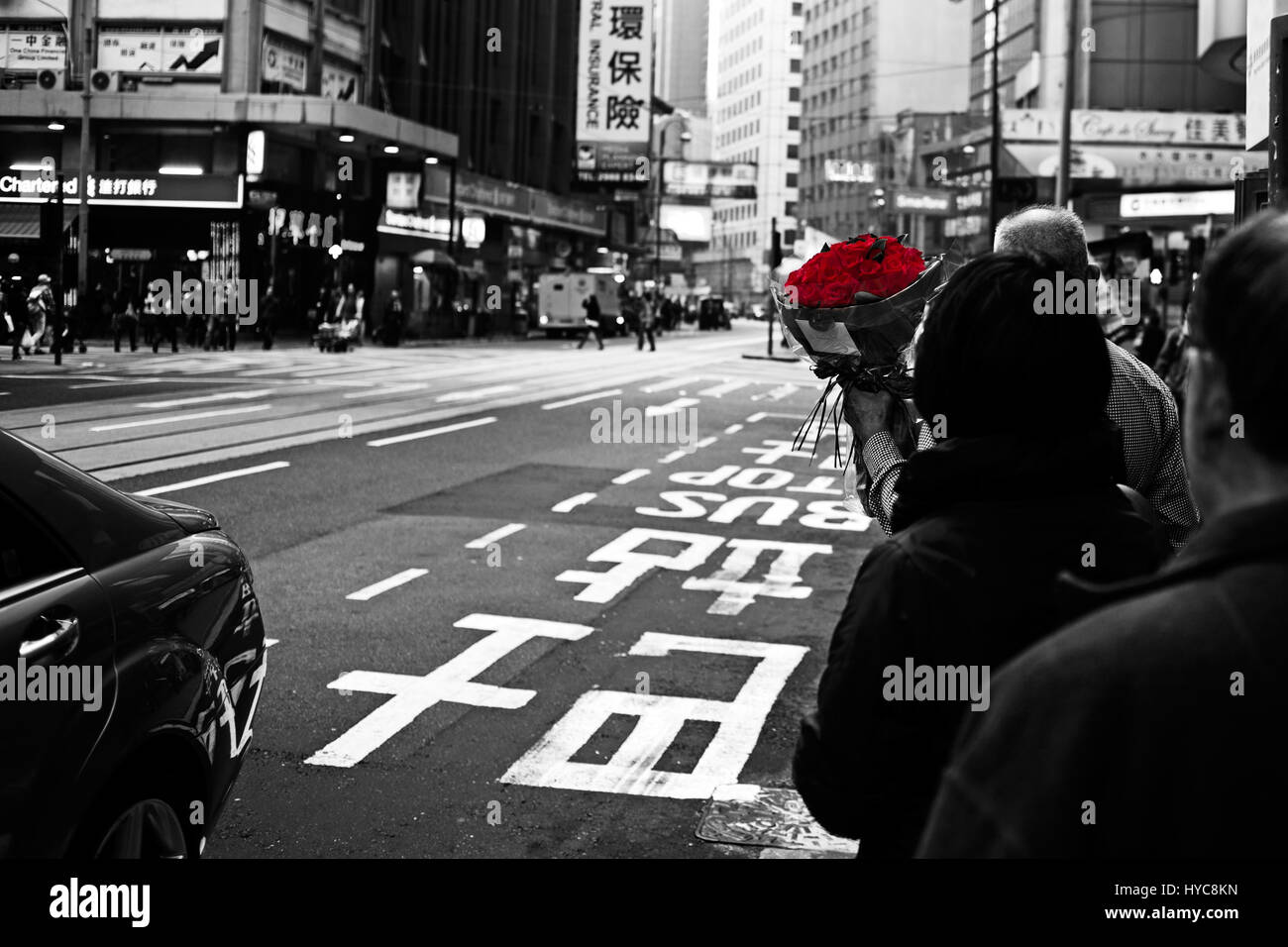 Arrêt de bus, hong kong, Chine Banque D'Images